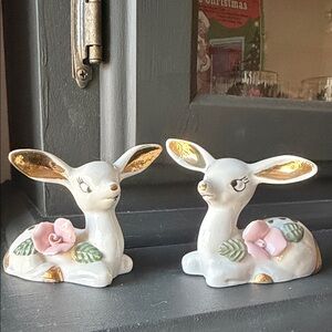 2 Fawn vintage figurines by Chase Japan